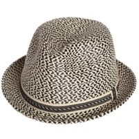 Hipster Collection Two Tone Straw Fedora Hat