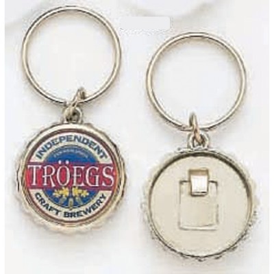 Silver Bottle Cap Bottle Opener Key Chain