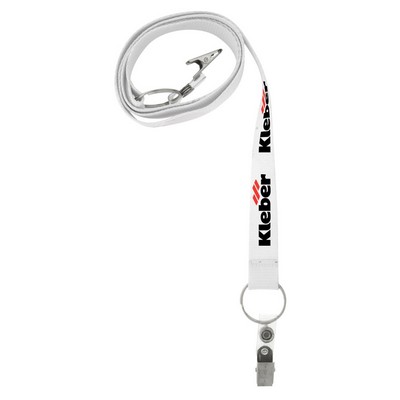 3/4" Screen Printed Dual Attachment Lanyard (Factory Direct - 10-12 Weeks Ocean)