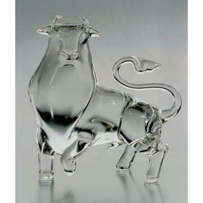 Hand Blown Crystal Bull Sculpture