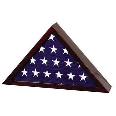 Rosewood Flag Case Holds larger 5' x 10' Memorial Casket Flag