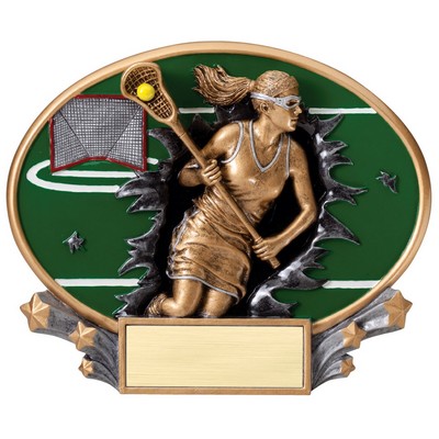 Lacrosse, Female - Xplosion Oval Resin Awards - 7-1/4" x 6" Tall