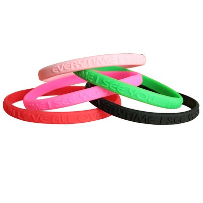 ¼" Mini Embossed Silicone Wristband