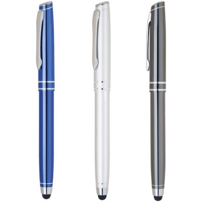 Mercury II Series Gunmetal Gray Dual Function Gunmetal Gray Stylus/ Roller Pen