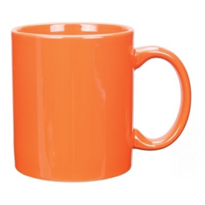 11 Oz. Orange Vitrified C-Handle Coffee Mug