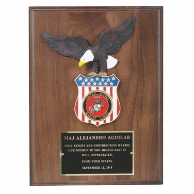 Eagle Plaque Walnut Finish Takes 2" Insert (9"x 12")