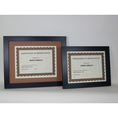 Matte Black Wood Core Certificate Frame - 8.5x11