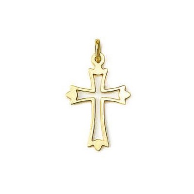 14K Yellow Gold Cross Pendant - 1.1gm