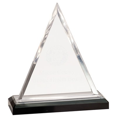 Impress Triangle Acrylic Award - Silver/Clear - 8-3/4" Tall