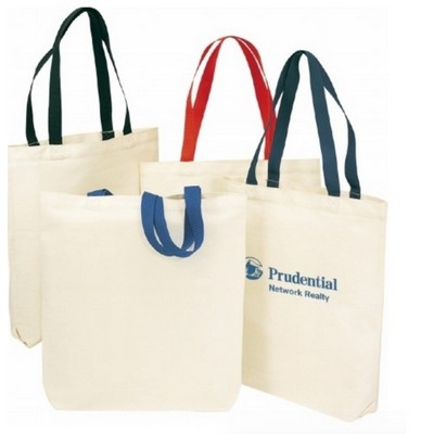 9 Oz. Cotton Canvas Shopping Tote Bag w/Gusset (15"x16"x3")