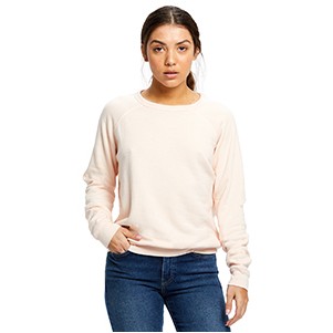 Women's Raglan Pullover Loop Terry Long Sleeve Crew Sweater