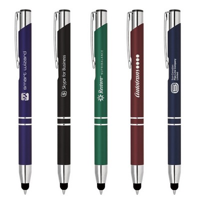 Rubber Finish Stylus Ballpoint Pen