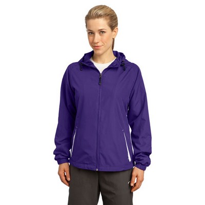 Sport-Tek® Ladies Colorblock Hooded Raglan Jacket