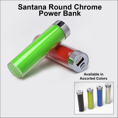 Santana Round Chrome Power Bank - 2600 mAh