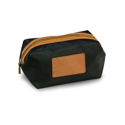 Dopp Kit-Black Nylon/Brown Accents