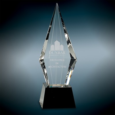 Small Obelisk Facet Crystal Award