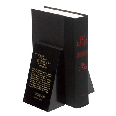 Jet Black Tapered Marble Book Ends