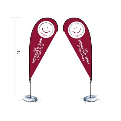 7' Double Size Custom Printed Teardrop Flags