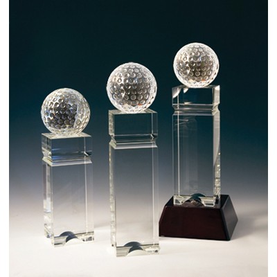 Golf Tower Optical Crystal Award/Trophy 9"H