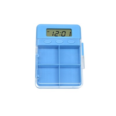 4 Compartments Pill Case w/Alarm Reminder