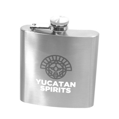 6 oz. Lazio Stainless Steel Hip Flask (2 Color Imprint)