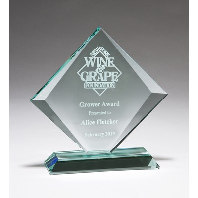 Diamond Series Jade Glass Award-8"