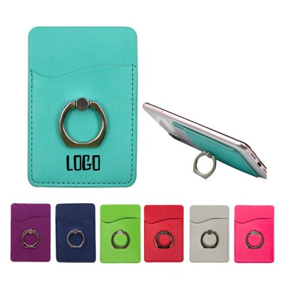 Phone Wallet Pocket W/ Metal Ring Grip