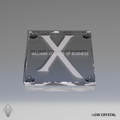 Square Crystal Drink Coaster (3 ½" x 3 ½" x ¼")