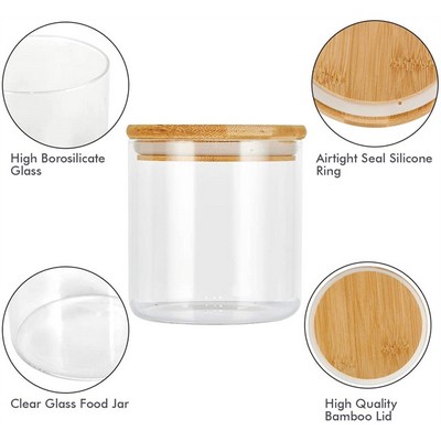 Various Glass Jar w/Bamboo Lid