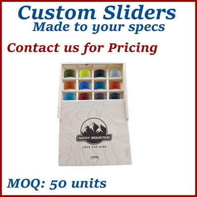 Custom Natural Slider-top with compartments made for your product - made to order, low minimums