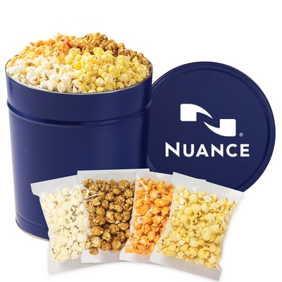 4 Way Popcorn Tins - (3.5 Gallon) - Individually Bagged