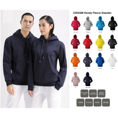 Unisex Stock Hoodie with Kangaroo Pocket - 330 gsm Fleece