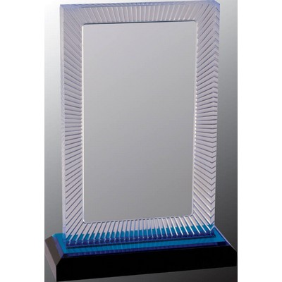 8 3/4" Blue Carved Rectangle Impress Acrylic