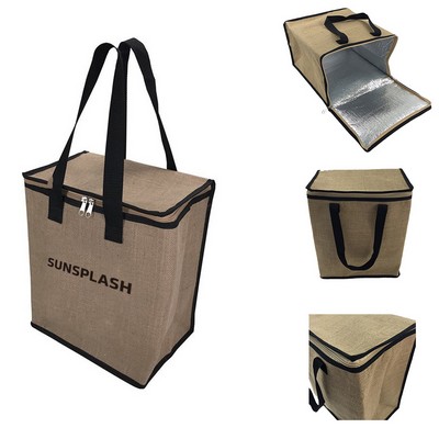 Eco-Friendly Linen Cooler Tote Bag