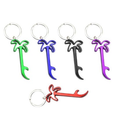 Aluminum Palm Tree Bottle Opener Key Ring