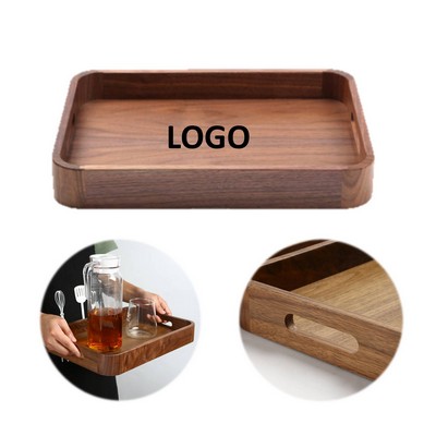 Walnut Wood Tray With Handles-OCEAN