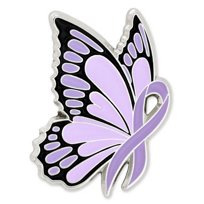 Lavender Ribbon Butterfly Pin