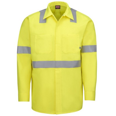 Red Kap® Hi-Visibility Long Sleeve Ripstop Work Shirt w/Mimix™