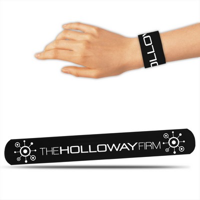 8 3/4" Digi-Printed Black Slap Bracelet