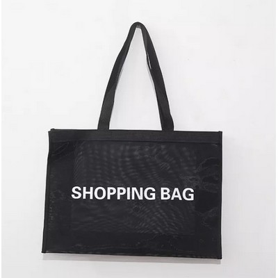 High Quality Custom Design With Logo Reusable Nylon Mesh Shopping Tote Bag