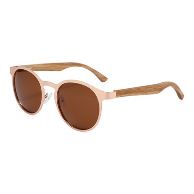 Rose Wood Sunglasses - Brown Lenses