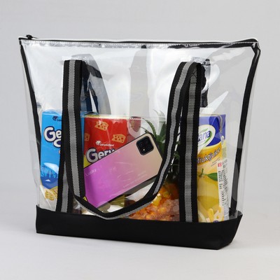 Clear/Black Tote w/Zipper