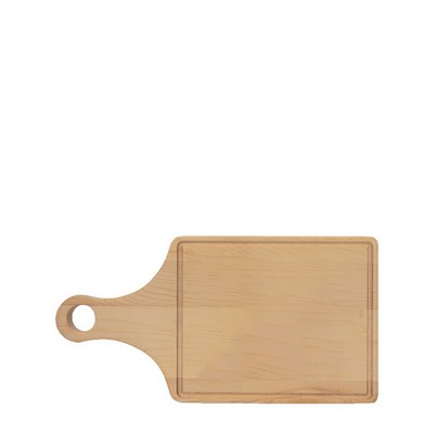 13 1/2" x 7" Maple Cutting Board Paddle Shape W/ Drip Ring