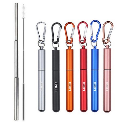 Reusable Collapsible Straws With Metal Case