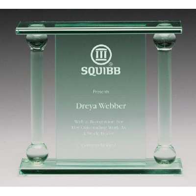 Corporate Dual Column Glass Award, 7 3/8"H