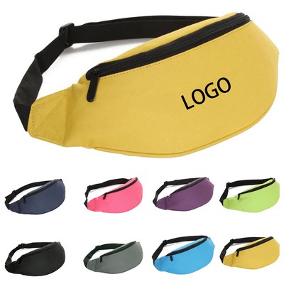 Large Crossbody Fanny Pack With 2 Zipper Pockets