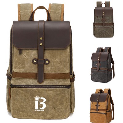 Faux Leather Backpack for Men