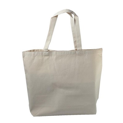 Jumbo canvas tote with canvas handles