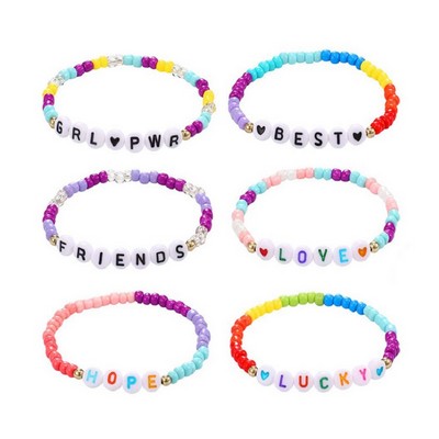 Colorful Alphabet Beads Bracelet Jewelry