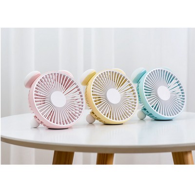 Alarm Clock Shaped Desk Led Mini Fan